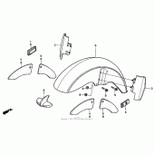 Схема узла: Переднее крыло для Honda GL1500 Valkyrie Interstate