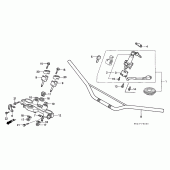 Схема вузла: Верхня траверса & Кліпон керма для Honda NX650 Dominator