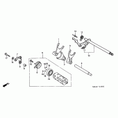 Схема узла: Копирный вал и Вилки и Вал переключения для Honda VT750 Shadow A.C.E.