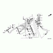 Схема узла: Задний тормозной цилиндр (1) для Honda CB1100 CB1100