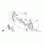 Схема вузла: L. передній гальмівний супорт (CBF1000A / T / S) для Honda CBF1000