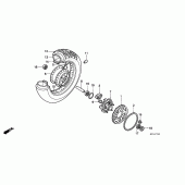 Схема вузла: Заднє колесо для Honda VT600 Shadow VLX