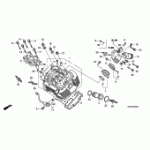 Схема вузла: Перед. головка циліндра для Honda VTX1800