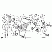 Схема узла: Ручка руля & Пульт управления рулевой & Тросики для Honda CRF450 CRF450X