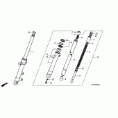 Схема вузла: Вилка передньої осі для Honda CBR125