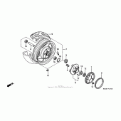 Схема вузла: Заднє колесо для Honda VF750 Magna