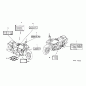 Схема вузла: Інформаційні наклейки для Honda VT750 Shadow Aero