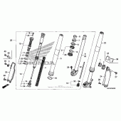 Схема вузла: Вилка передньої осі для Honda CRF250 CRF250X