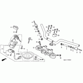 Схема вузла: Верхня траверса & Кліпон керма для Honda CBF500