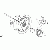 Схема вузла: Переднє колесо для Honda CR250