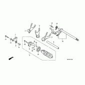 Схема вузла: Копірний вал & Вилки & Вал перемикання для Honda VT750 Shadow Spirit