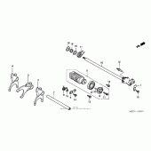 Схема узла: Копирный вал & Вилки & Вал переключения для Honda CBR600 CBR600RR