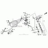 Схема вузла: Задній гальмівний циліндр (1) для Honda NC700