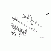 Схема вузла: Копірний вал & Вилки & Вал перемикання (CBF600S6 / SA6 / N6 / NA6) для Honda CBF600