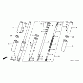 Схема вузла: Вилка передньої осі для Honda VT750 Shadow Aero