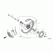 Схема узла: Передние колесо для Honda CRF125 CRF125FB