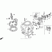 Схема узла: Головка цилиндра 92-96 для Honda CR250