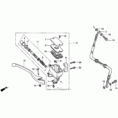 Схема узла: Передний тормозной цилиндр для Honda VF750 Magna