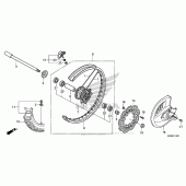 Схема вузла: Переднє колесо для Honda CRF250 CRF250R