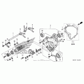 Схема вузла: Копірний вал & Вилки & Вал перемикання для Honda ST1300 Pan-European Police