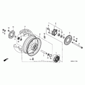 Схема вузла: Заднє колесо (01- 06) для Honda CBR600 CBR600F4i