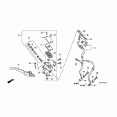 Схема узла: Передний тормозной цилиндр (CBF600S/N) для Honda CBF600