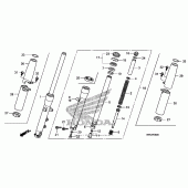 Схема узла: Вилка передней оси для Honda VT750 Shadow Phantom