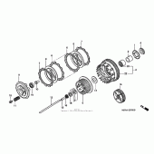 Схема вузла: Зчеплення для Honda VT1100 Shadow Spirit