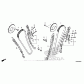Схема вузла: Ланцюг ГРМ & Натяжник & Заспокоювач для Honda VT1300 Fury