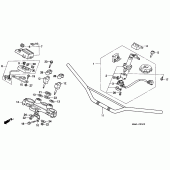 Схема вузла: Верхня траверса і Кліпон керма для Honda XL600 Transalp