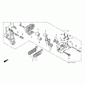 Схема узла: Задний тормозной суппорт (ST1100AT/AV/AW) для Honda ST1100 Pan-European
