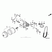 Схема вузла: Масляний фільтр + маслонасос для Honda VTX1300