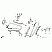 Схема узла: Цепь ГРМ & Натяжитель & Успокоитель для Honda VT125 Shadow