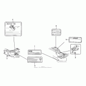 Схема узла: Предостерегающие наклейки (2) для Honda GL1500 Gold Wing Aspencade