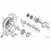 Схема вузла: Заднє колесо для Honda VFR800 Interceptor Deluxe