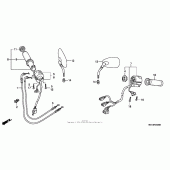 Схема вузла: Пульт управління рульовой & Тросик для Honda VTX1800