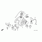 Схема вузла: Паливний бак для Honda XR600