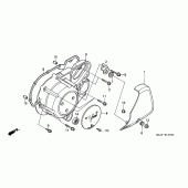 Схема вузла: Ліва кришка картера (VT1100CS / CT) для Honda VT1100 Shadow