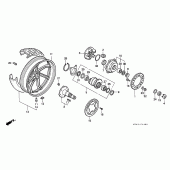 Схема вузла: Заднє колесо (VFR750FL / FM / FN / FP) для Honda VFR750F Interceptor