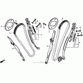 Схема вузла: Ланцюг ГРМ & Натяжник & Заспокоювач для Honda VT1100 Shadow
