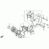 Схема узла: Левая крышка картера для Honda VTR250 VTR