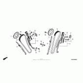 Схема вузла: Ланцюг ГРМ & Натяжник & Заспокоювач для Honda VT750 Shadow Spirit