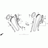 Схема вузла: Ланцюг ГРМ і Натяжитель і Успокоитель для Honda VT600 Shadow VLX