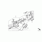 Схема узла: Передний тормозной суппорт (Standard) для Honda CB300F