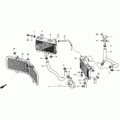 Схема вузла: Радіатор для Honda GL1500 Gold Wing Interstate