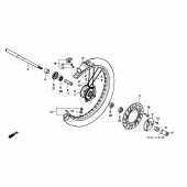 Схема узла: Передние колесо для Honda CR250