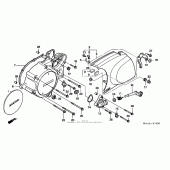 Схема узла: Левая крышка картера для Honda VT1100 Shadow Spirit