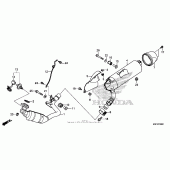Схема вузла: Вихлопна система для Honda CTX700