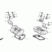 Схема узла: Клапанная крышка для Honda VT750 Shadow Deluxe