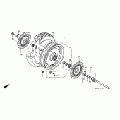 Схема вузла: Переднє колесо для Honda GL1500 F6C